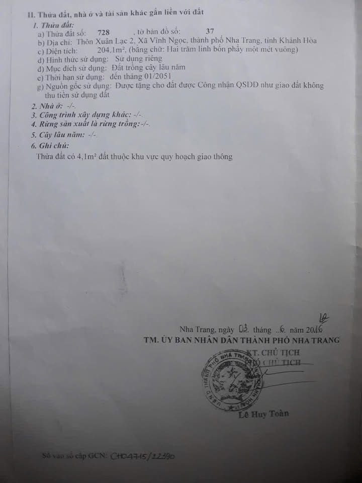 Đất thổ cư Vĩnh Ngọc 204,1m² giá 4.5 tỷ - Cơ hội đầu tư tuyệt vời!