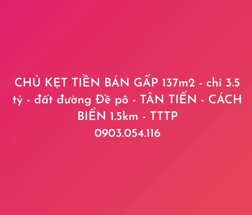 Đất nền 137m² đường Đề Pô Nha Trang giá chỉ 3.5 tỷ - Cách biển 1.5km!