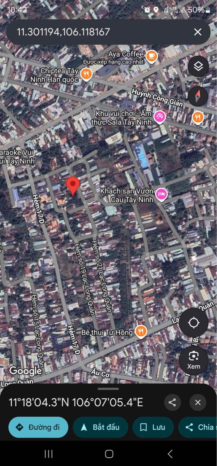 Đất nền hẻm 21 Lạc Long Quân, Tây Ninh 1026m² - Cơ hội đầu tư lý tưởng!