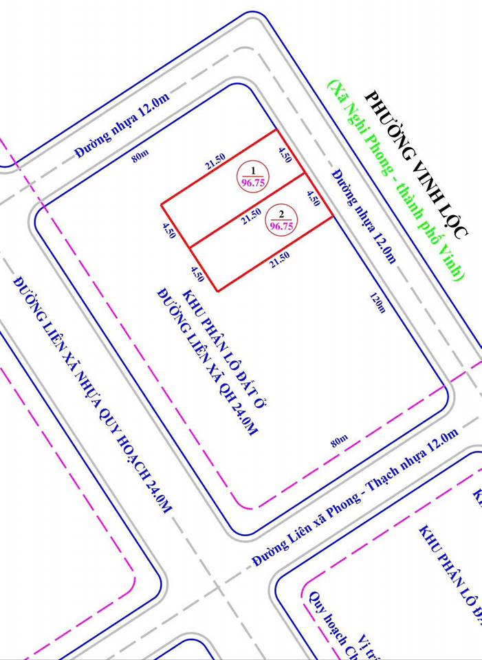 Đất nền Nghi Phong 96,75m² giá 2,7 tỷ - Sổ hồng chính chủ, gần trường ĐH Vinh!