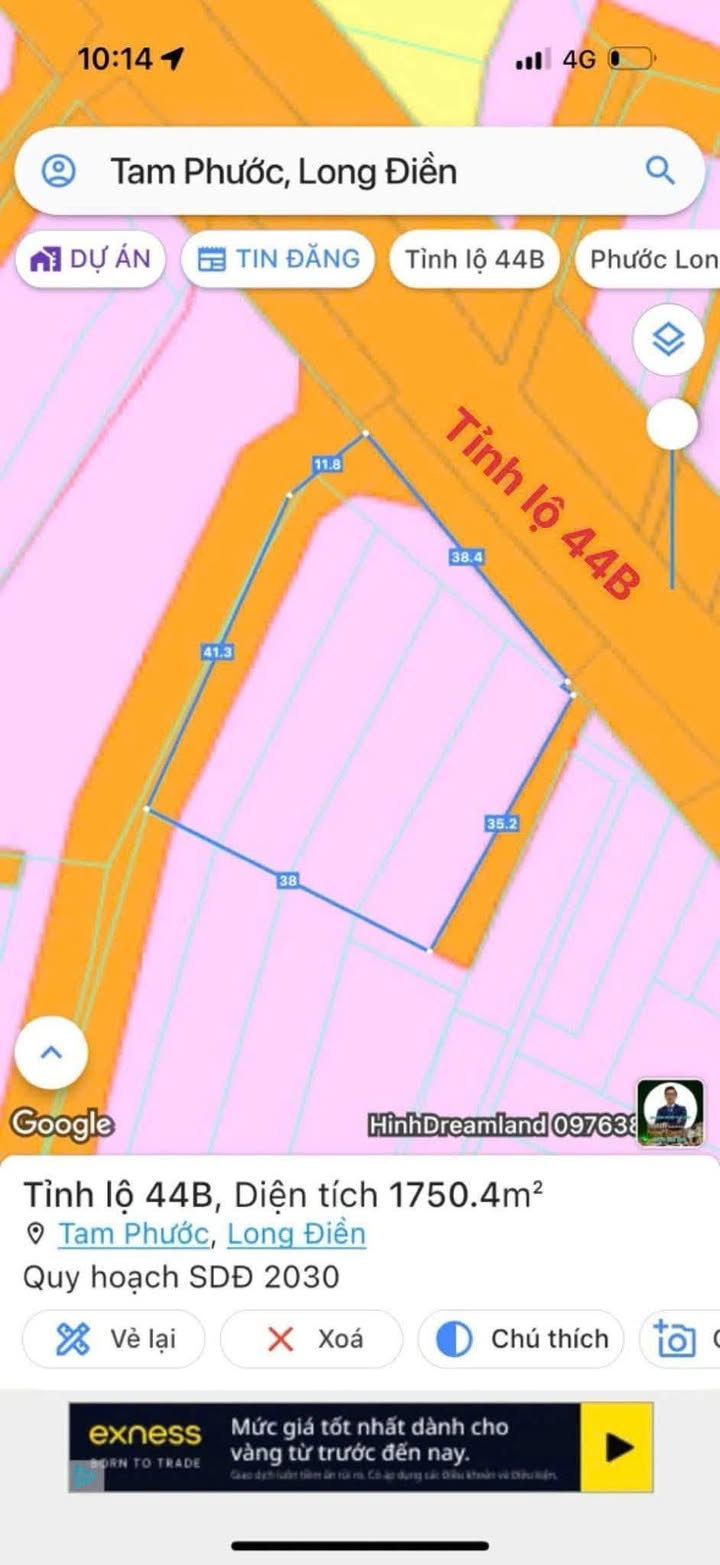 Đất mặt tiền Tỉnh Lộ 44B, xã Tam Phước, 1750m² chỉ 14 tỷ - Cơ hội đầu tư tuyệt vời!