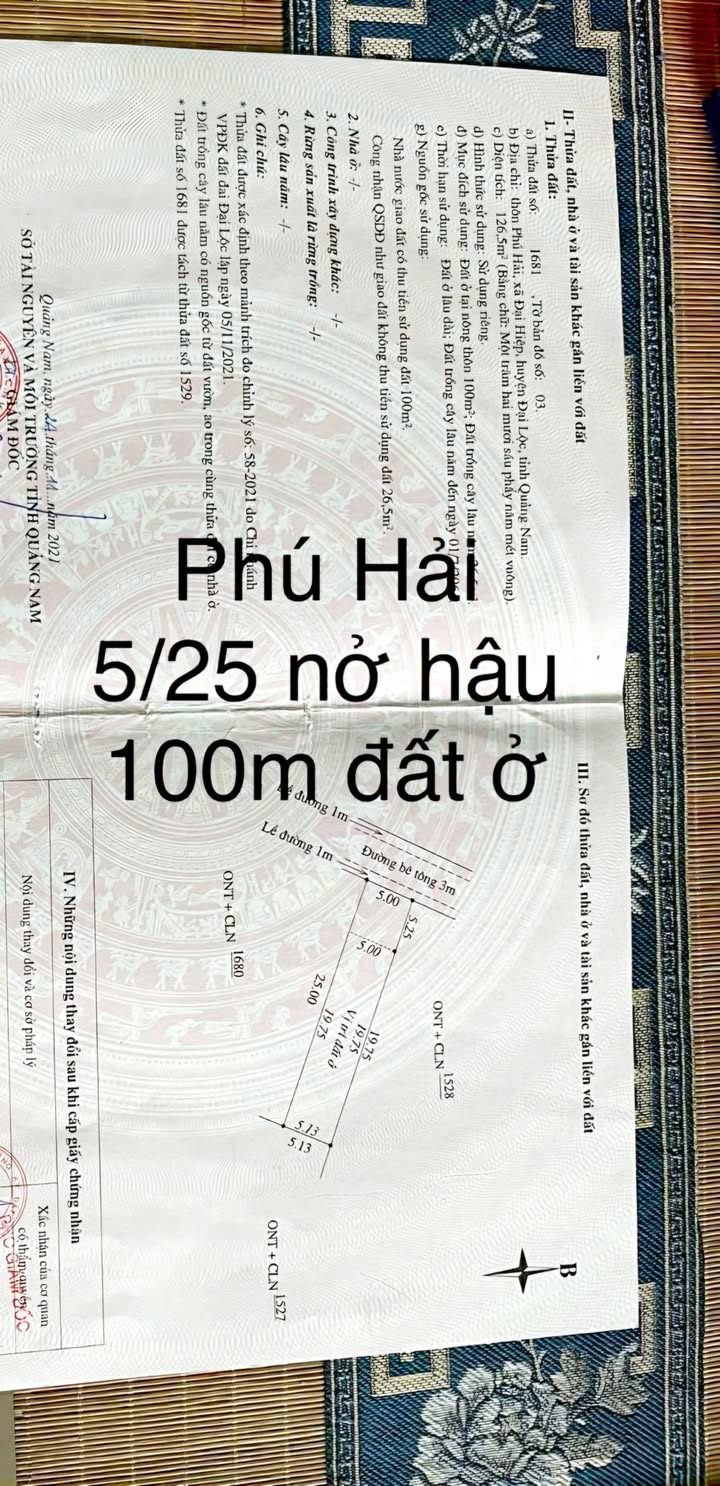Đất nở hậu tại thôn Phú Hải, Đại Hiệp 126,5m² giá 950 triệu - Cơ hội đầu tư hiếm có!