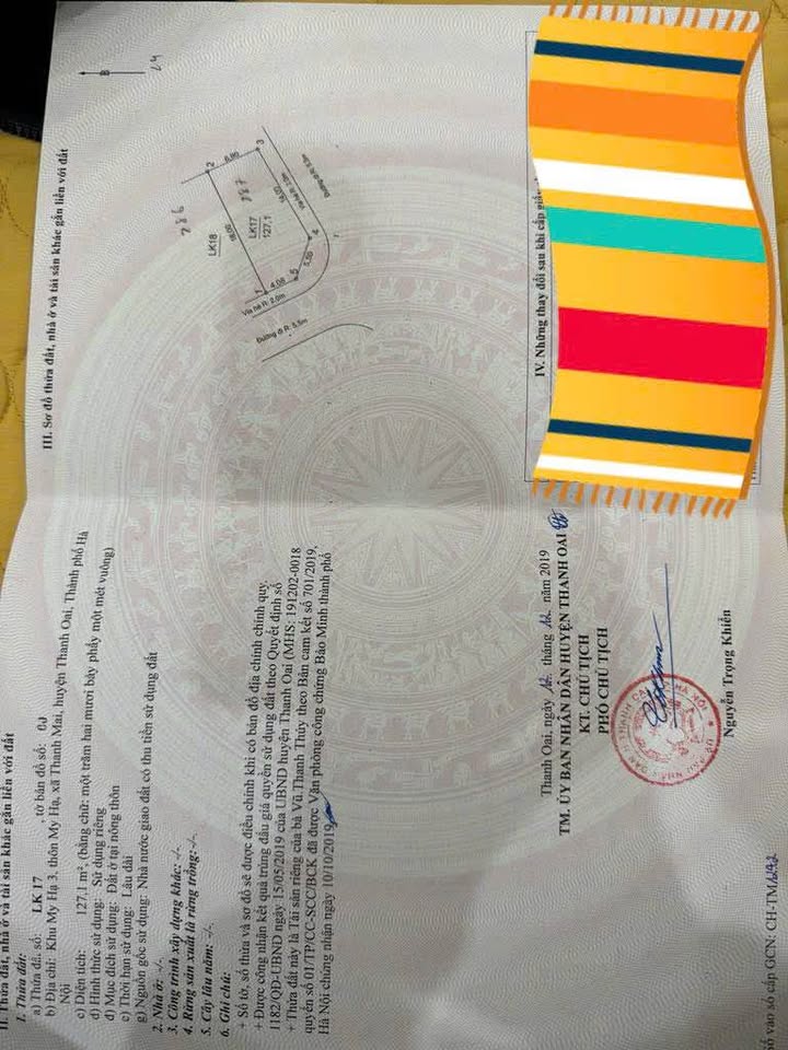 Đất nền xã Thanh Oai 127,1m² giá đầu tư - Lô góc 3 mặt thoáng