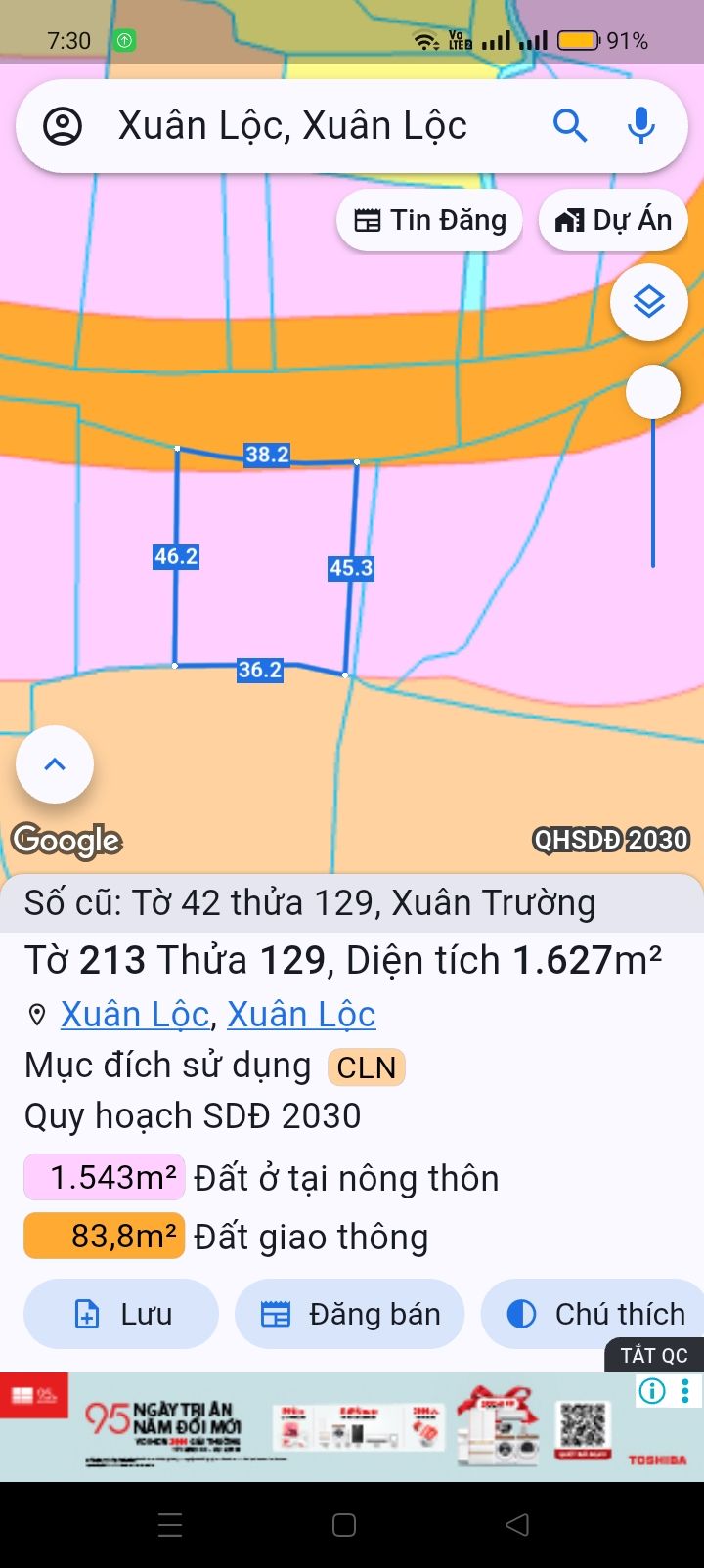 Đất nền mặt tiền đường Xuân Trường Trang Táo 1710m² giá 19.764 tỷ - Cơ hội đầu tư tuyệt vời!