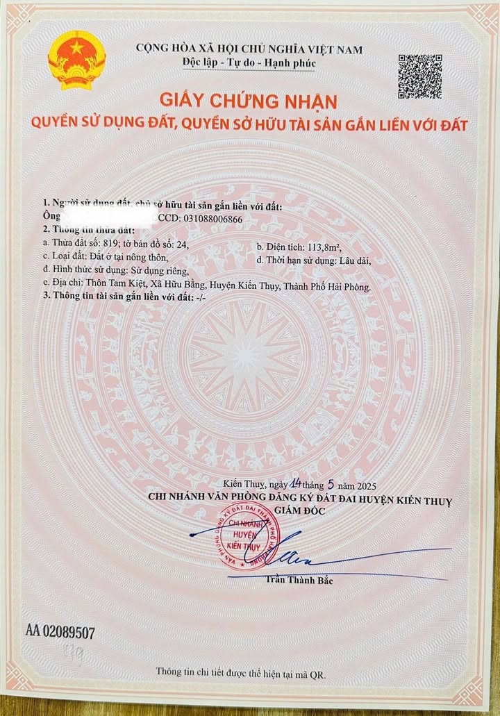 Lô đất mặt đường Tam Kiệt, Hữu Bằng, 113m² giá 2.1 tỷ - Đầu tư sinh lời ngay!