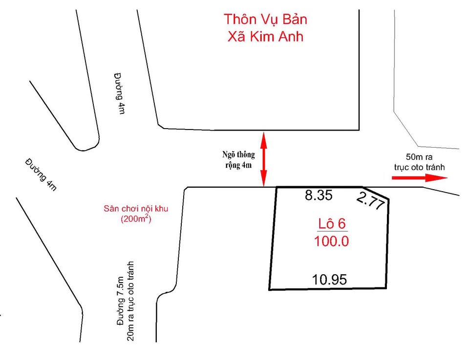 Đất nền Kim Anh 100m² giá thỏa thuận - Mặt tiền rộng, vị trí thuận lợi!