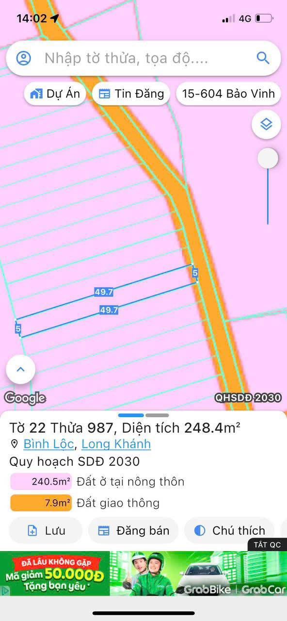 Đất nền thổ cư 250m² tại Bình Lộc - Giá chỉ 1.6 tỷ, cơ hội đầu tư tuyệt vời!