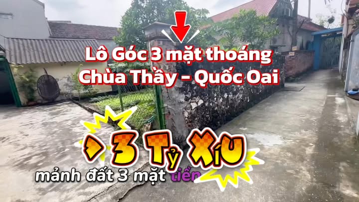 Đất Làng Chùa Thầy Quốc Oai 54.6m² giá 3 tỷ - Lô góc 3 mặt tiền hiếm có!