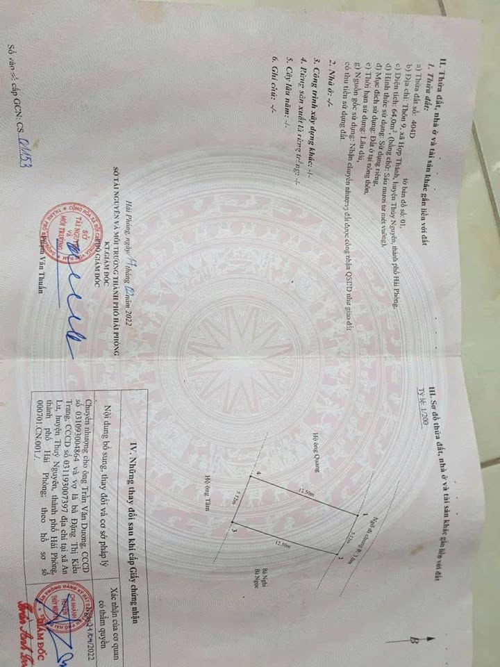 Đất nền Hợp Thành Thủy Nguyên 64m² - Gần chợ, trường học, tiện ích đầy đủ!