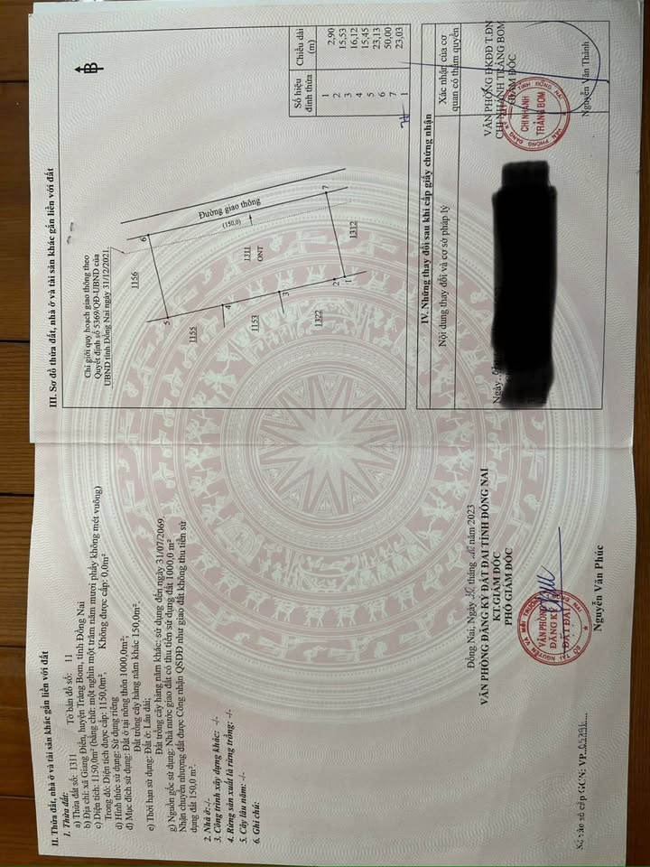 Đất thổ cư 1150m² xã Giang Điền giá 8.48 tỷ - Cơ hội đầu tư tuyệt vời!