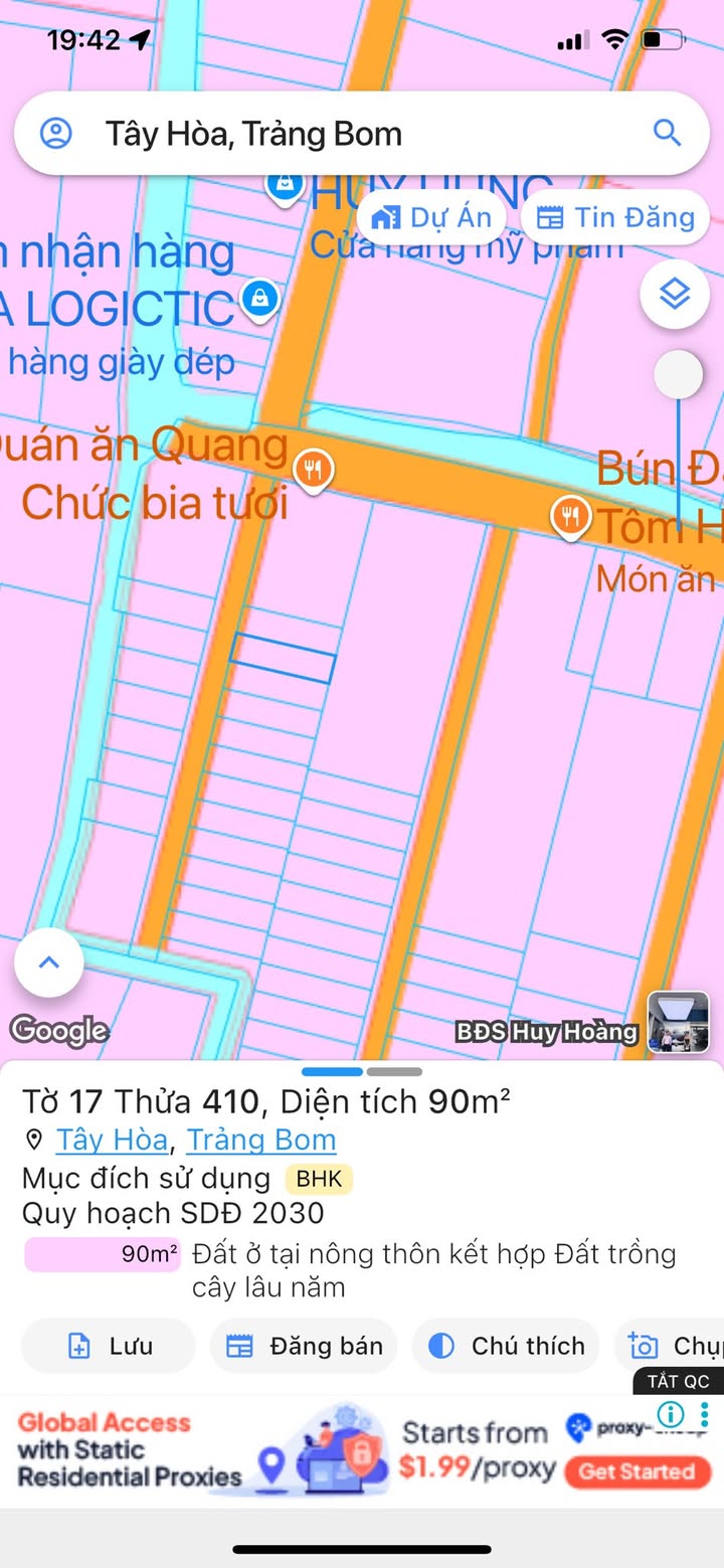 Đất nền Tây Hòa Trảng Bom 90m² giá 750 triệu - Sổ đỏ chính chủ, vị trí buôn bán thuận lợi!