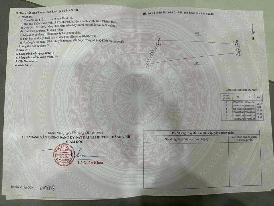 Đất nền Khánh Phú, Khánh Vĩnh 571m² giá 300 triệu - Đầu tư sinh lời ngay!
