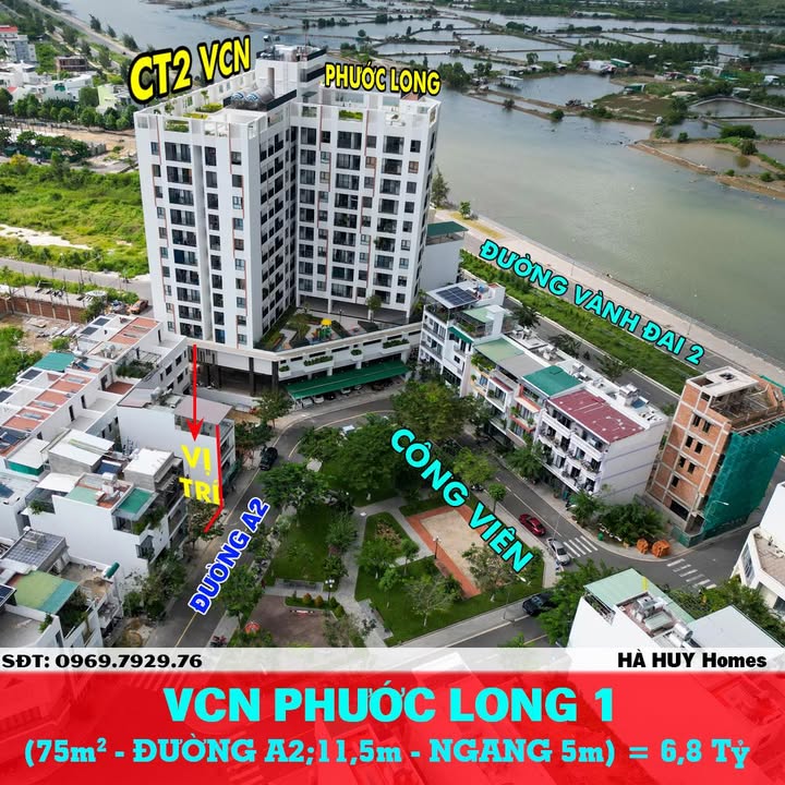 Đất VCN Phước Long 1 - Đường A2 - 75m² chỉ 6.8 tỷ - Đối diện công viên!