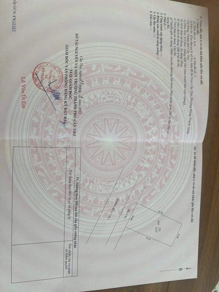 Đất nền biệt thự đường số 6, phường Hưng Phú, Cần Thơ 215m² - Pháp lý sổ đỏ chính chủ!