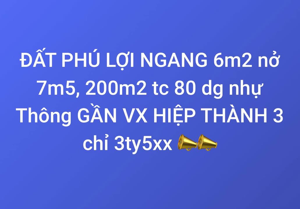 Đất Phú Lợi Thủ Dầu Một 200m² giá 3.5 tỷ - Đầu tư sinh lời ngay hôm nay!