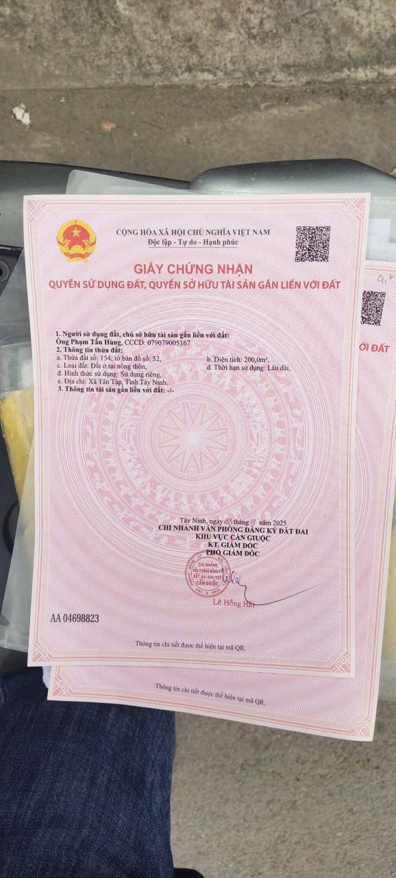 Đất nền xã Đông Thạnh, huyện Cần Giuộc 200m² giá 900 triệu - Mặt tiền xe hơi