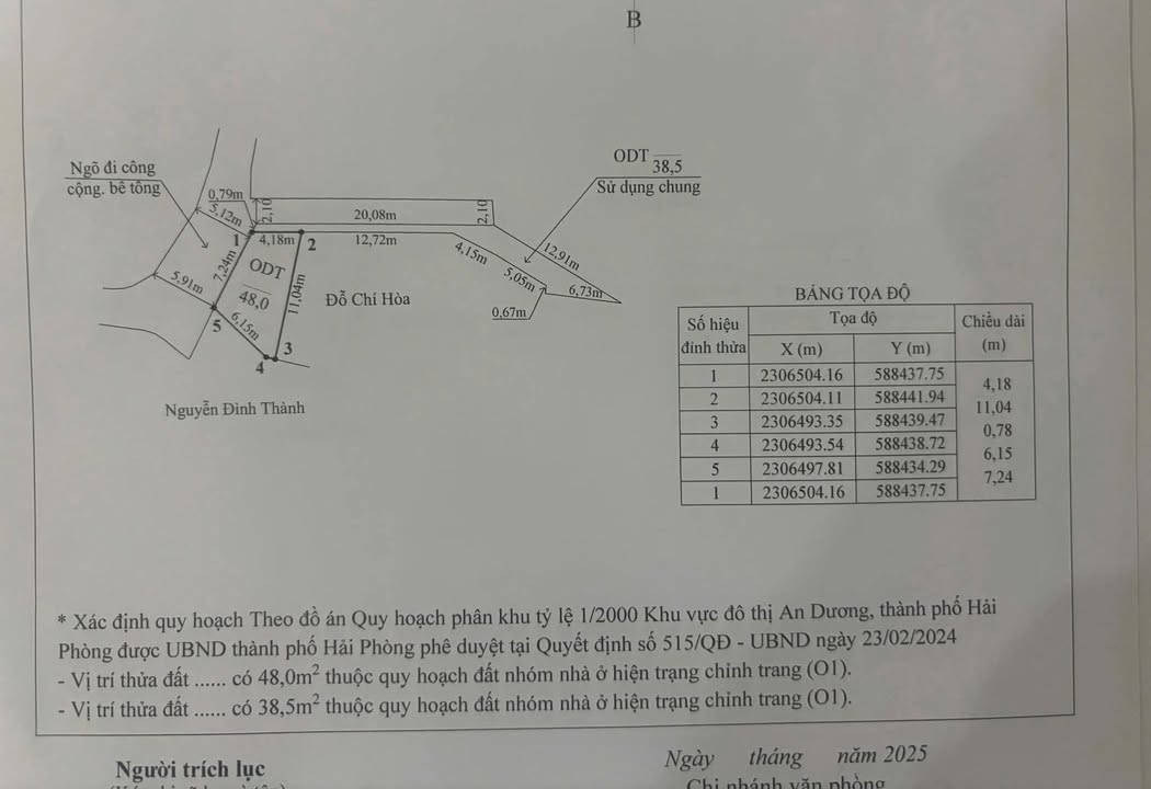 Đất lô góc 48m² tại Đặng Cương - Giá chỉ 1,05 tỷ - Đầu tư sinh lời ngay!