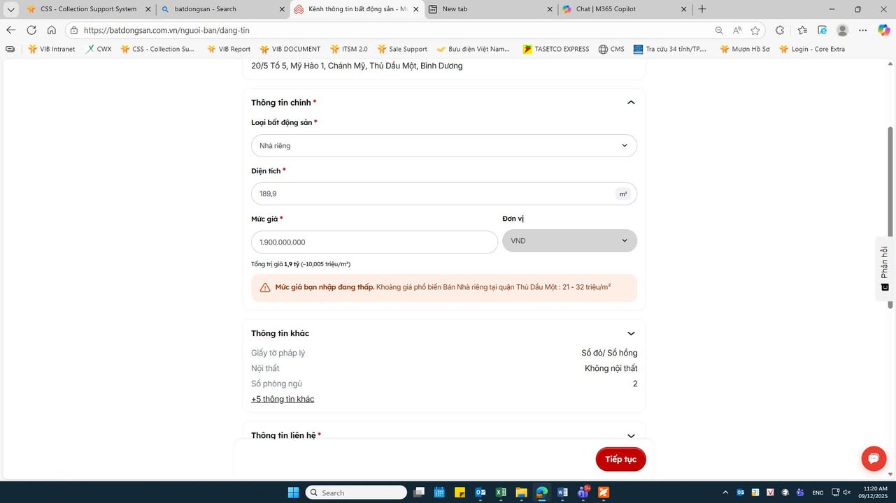 Nhà bán đấu giá phường Chánh Mỹ, Thủ Dầu Một 189m² giá 1.9 tỷ - Cơ hội đầu tư hấp dẫn!