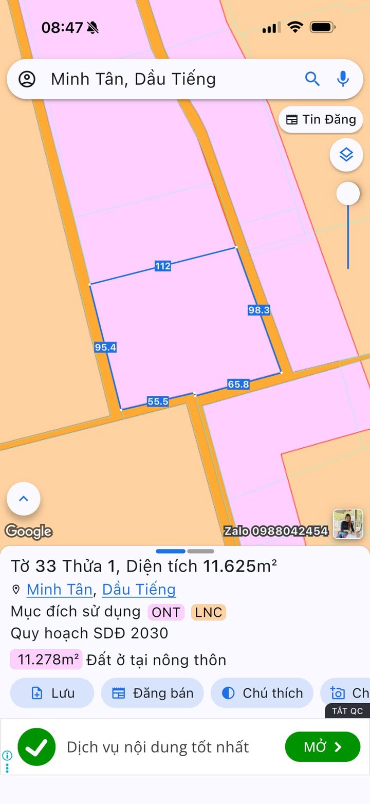 Đất nền Long Hòa Dầu Tiếng 4150m² giá 2 tỷ - Cơ hội đầu tư tuyệt vời!