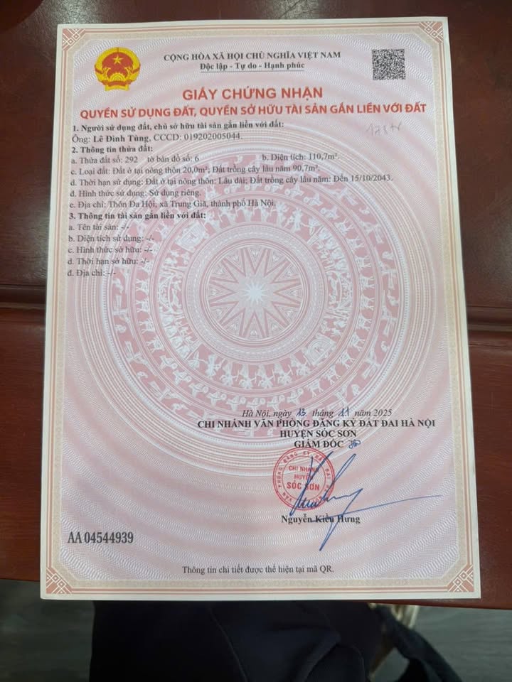 Đất mặt đường nhựa 110m² tại Bắc Sơn, Sóc Sơn - Chỉ 1.5 tỷ, sổ đỏ chính chủ!