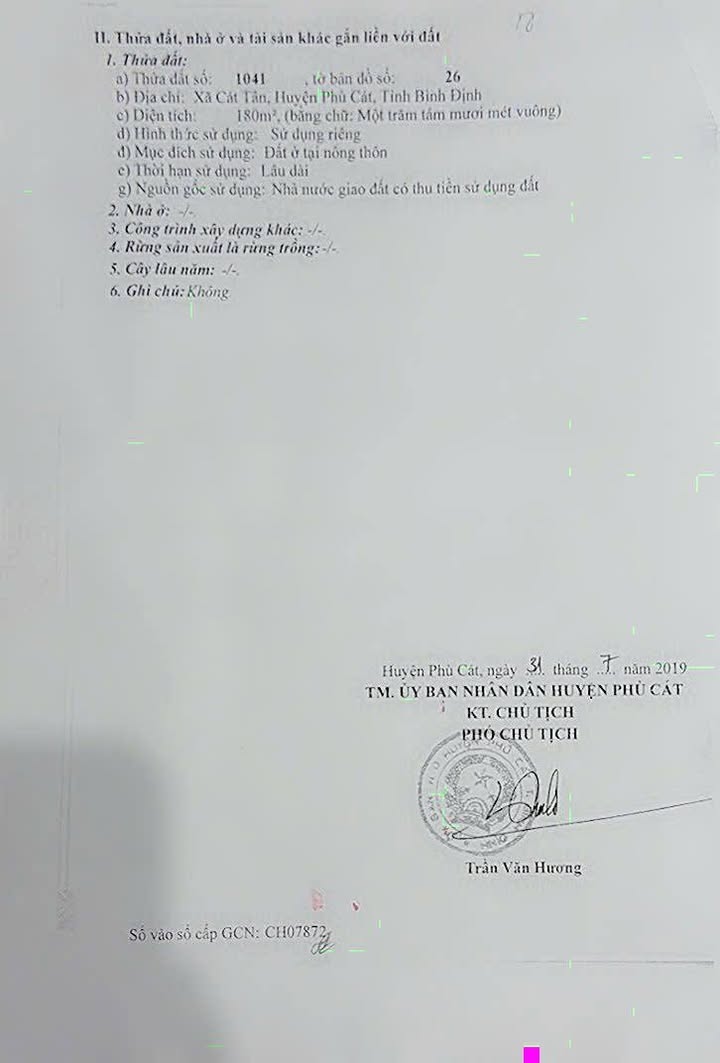 Đất mặt tiền Quốc lộ 1A, xã Cát Tân, huyện Phù Cát 180m² giá 1.6 tỷ - Sổ đỏ chính chủ!