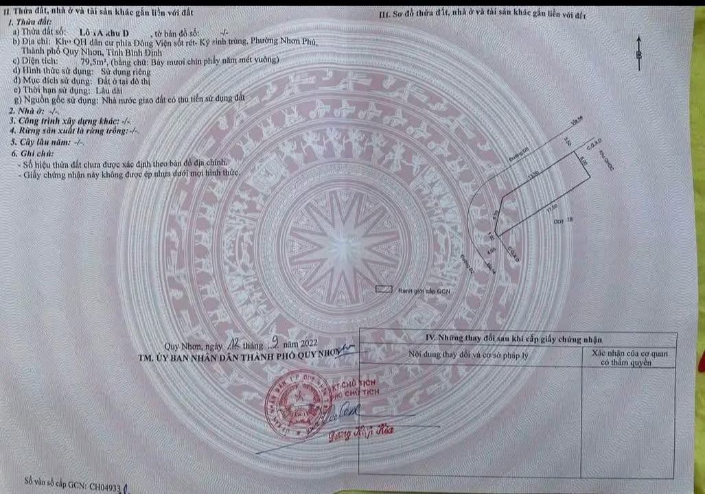 Đất nền góc Khu Dân Cư Viện Sốt Rét - Nhơn Phú - 79.5m² giá 2.85 tỷ - Đầu tư sinh lời ngay!