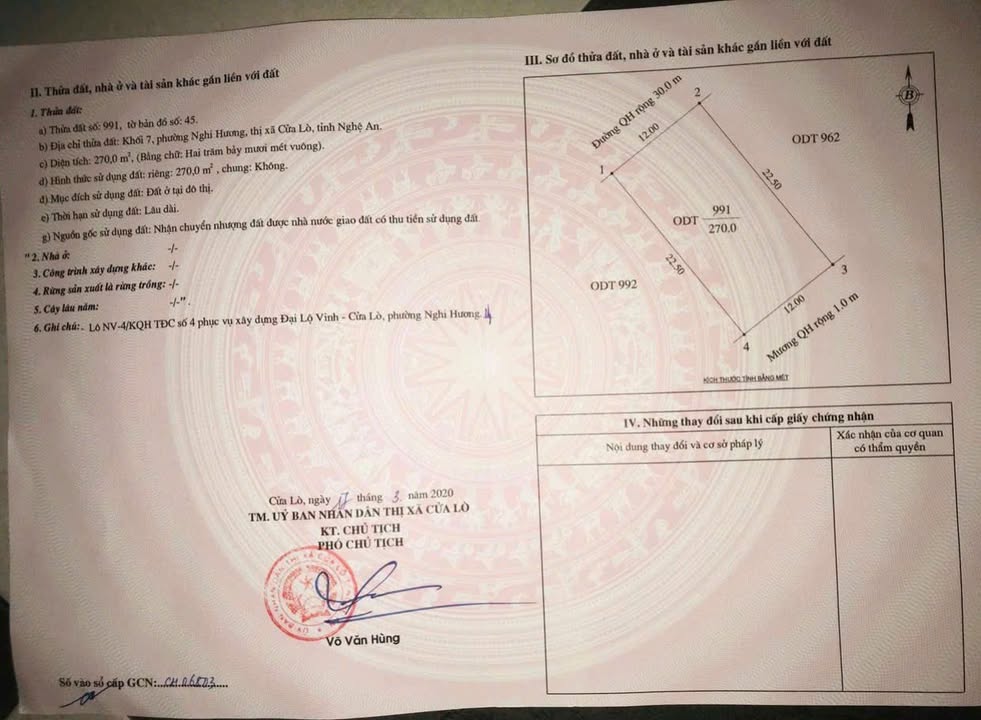 Đất nền Cửa Lò 270m² giá 5.5 tỷ - Vị trí đắc địa, cơ hội đầu tư sinh lời!