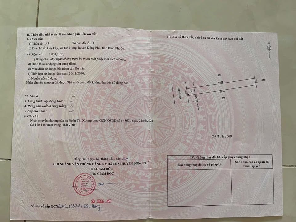 Đất nền mặt đường ĐT753, Đồng Phú, 1000m² giá chỉ 1 tỷ - Cơ hội đầu tư sinh lời!