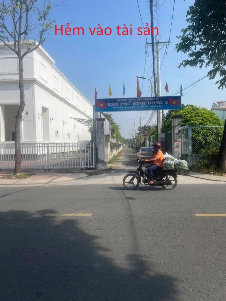 Đất thổ cư 92m² phường 3 Tân An giá 1.3 tỷ - Đối diện hồ mát mẻ!