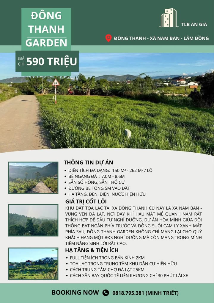 Đất nền Đông Thanh Garden Lâm Đồng 150m² - Đầu tư sinh lợi ngay!