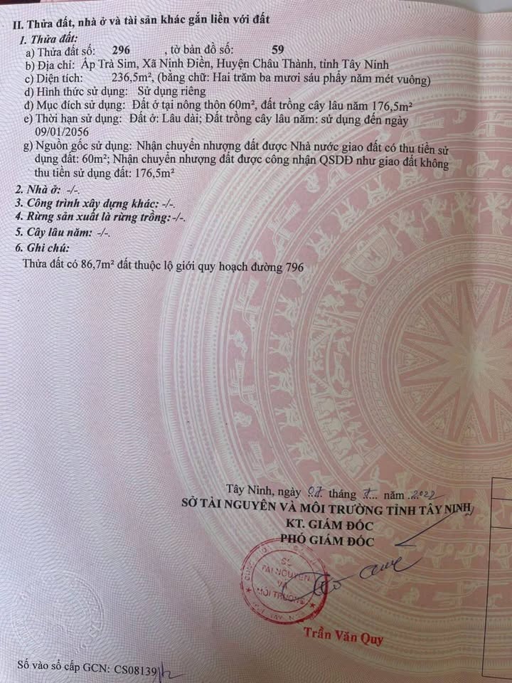 Đất Ninh Điền 236m² - Bán gấp, giá thương lượng hấp dẫn!