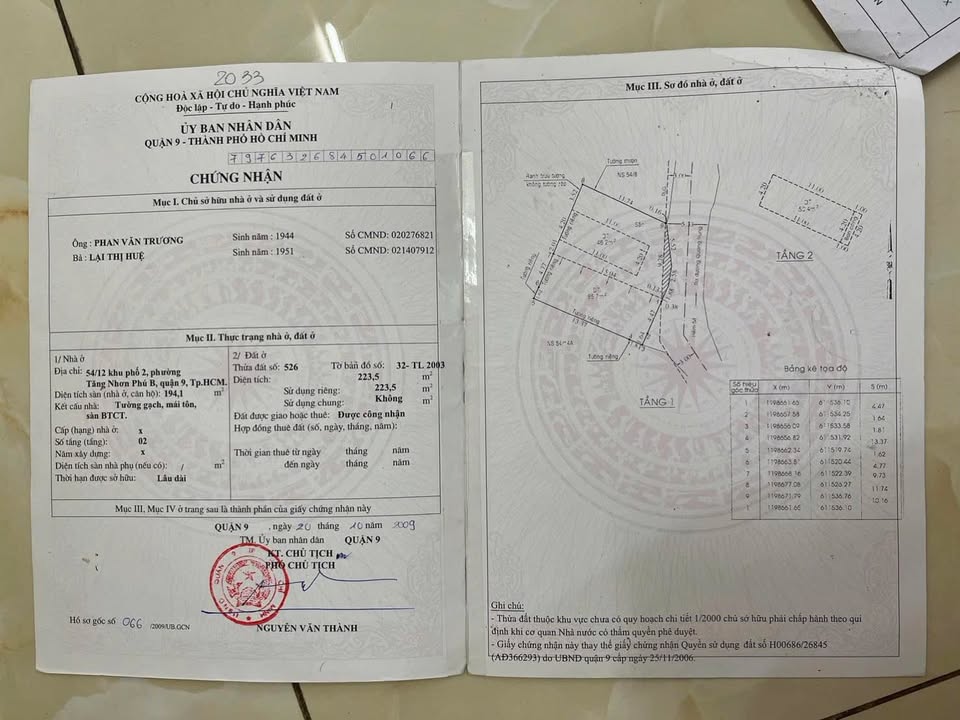 Đất nền đường Quang Trung, Tăng Nhơn Phú B, 223m² giá 11 tỷ - Đầu tư sinh lời hấp dẫn!