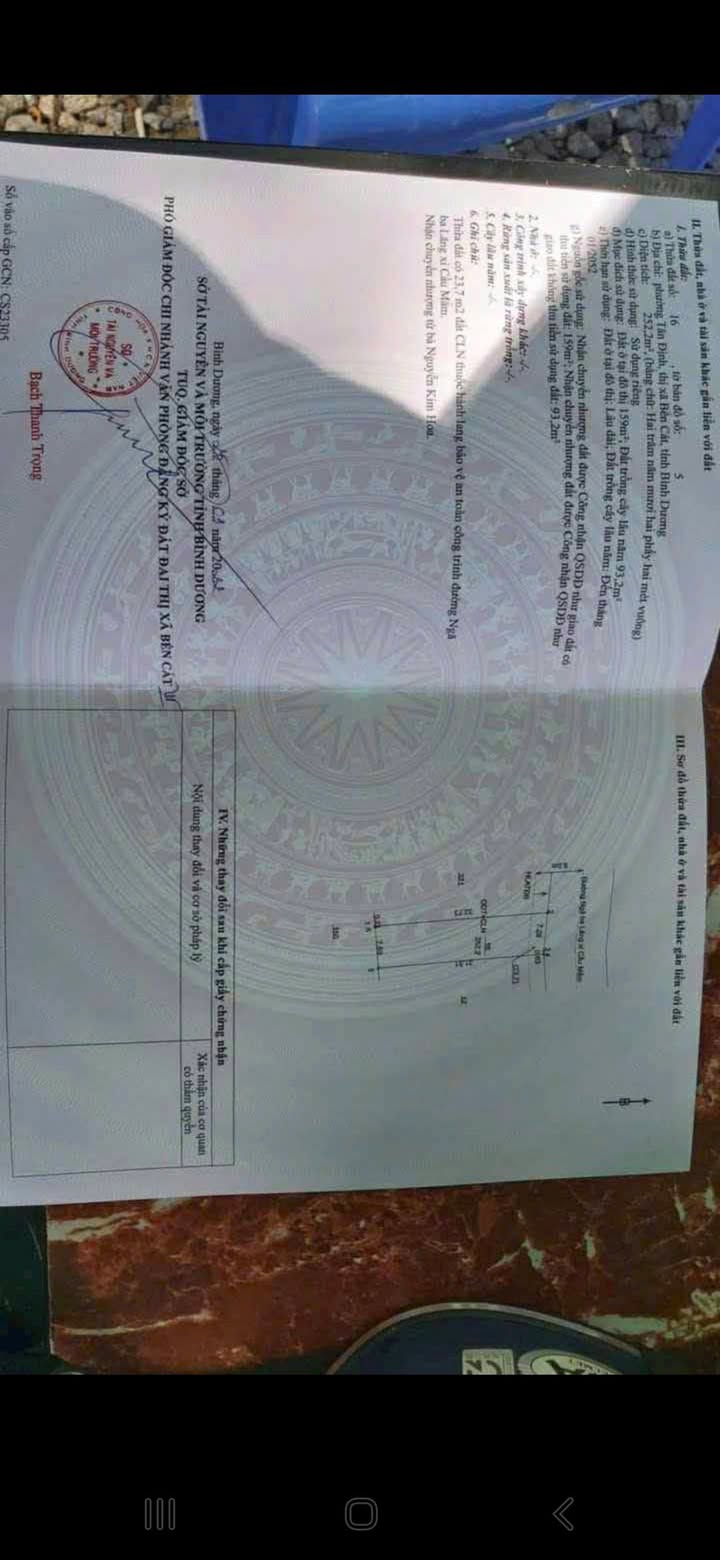 Đất Tân Định, Bến Cát 252.7m² giá 3 tỷ - Cơ hội đầu tư hấp dẫn!