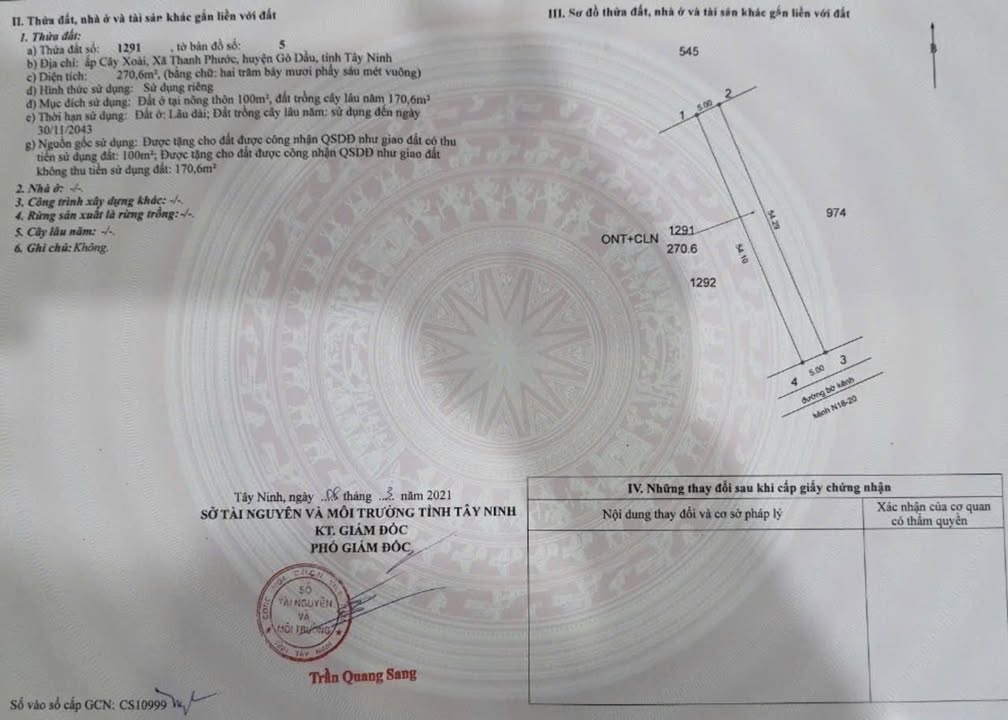 Đất nền Cây Xoài, Gò Dầu 275m² giá 580 triệu - Đầu tư sinh lời ngay!