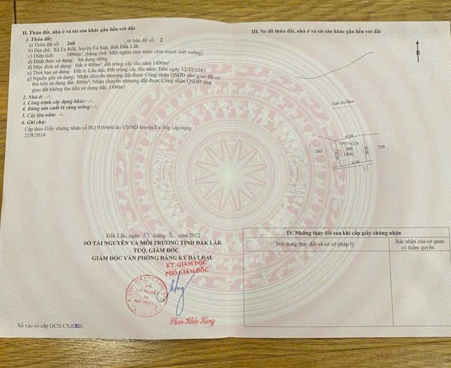 Đất thổ cư Ea Rốk Đắk Lắk 2420m² giá 570 triệu - Đầu tư sinh lời ngay!