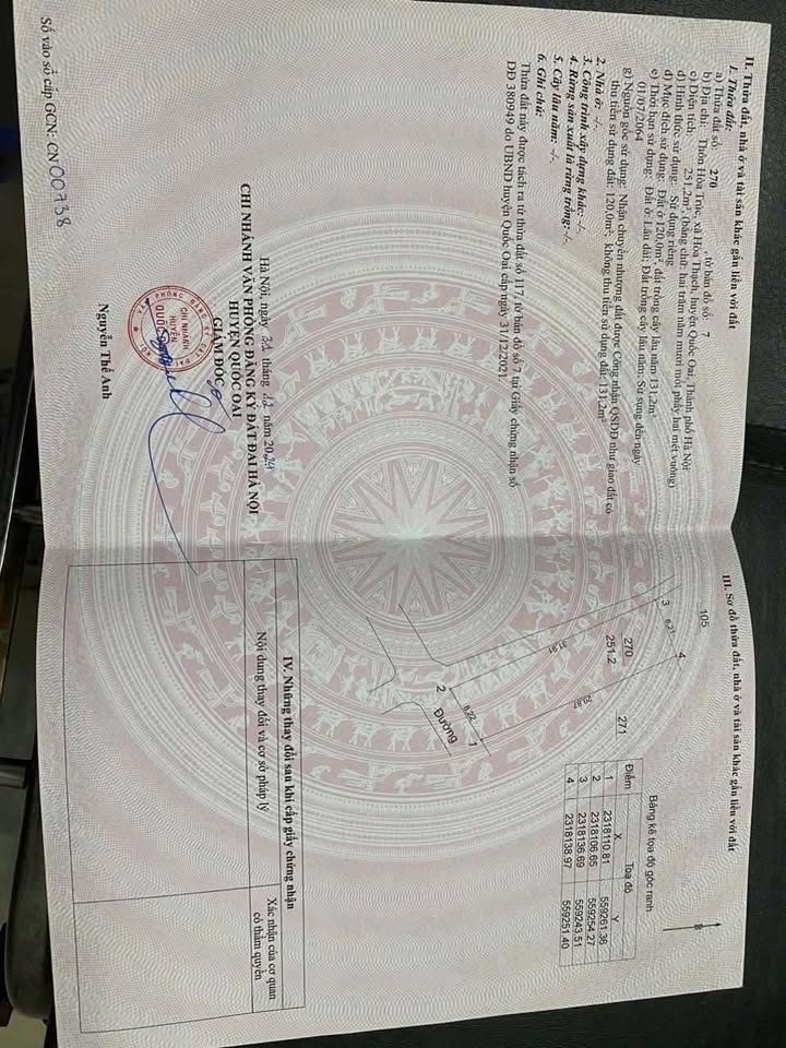 Đất nền lô góc 2 mặt tiền tại thôn Hòa Trúc, Quốc Oai - Giá đầu tư hấp dẫn!