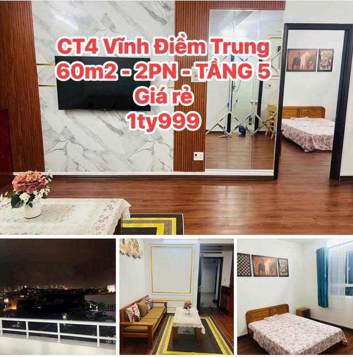 Căn hộ CT4B Vĩnh Điềm Trung Nha Trang 60.75m² giá 1.999 tỷ - Chính chủ bán gấp!