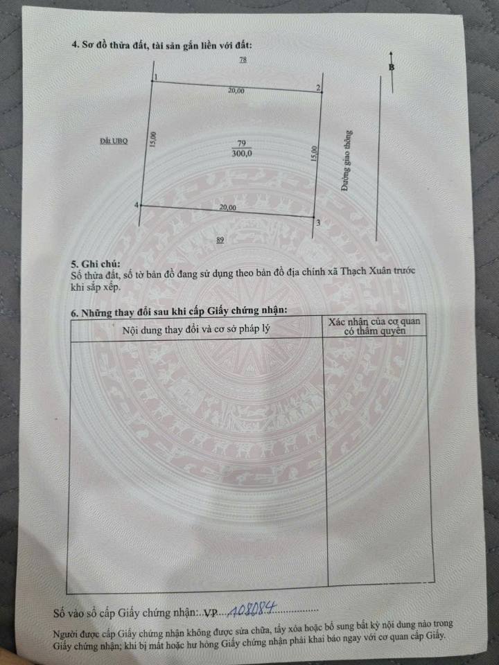 Đất nền Thạch Xuân 300m² giá 3 tỷ - Cơ hội đầu tư sinh lời!