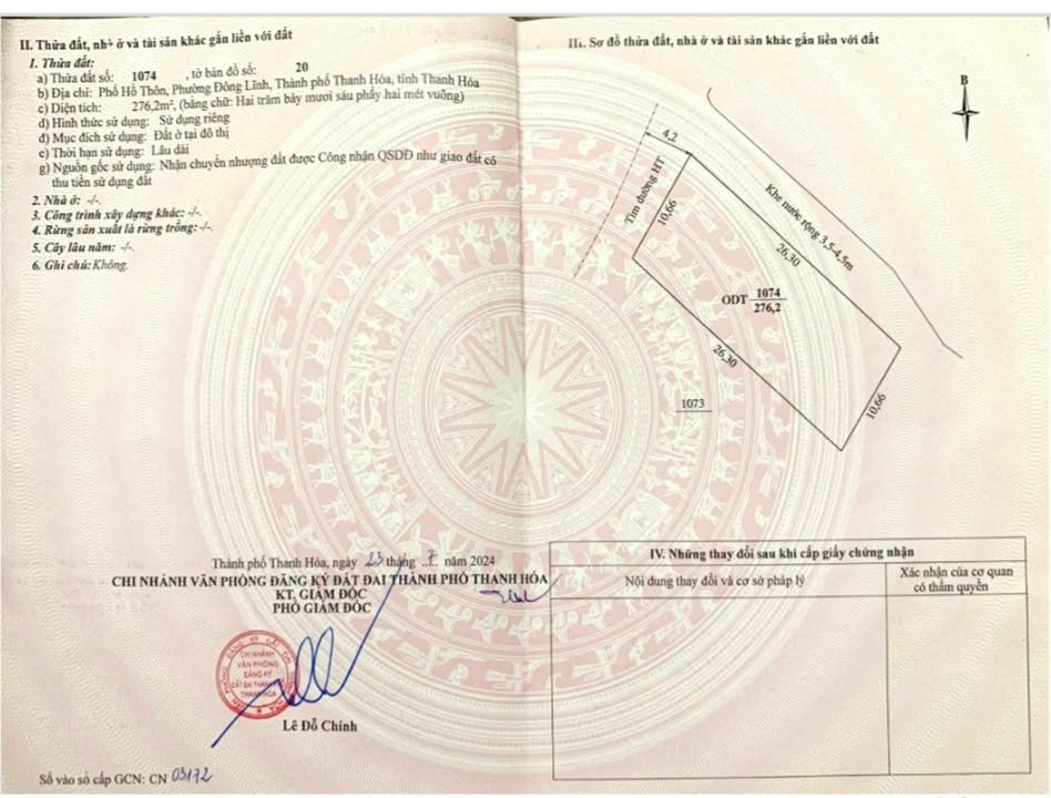 Đất nền chính chủ phường Đông Lĩnh, TP. Thanh Hóa 276m² giá chỉ 10 triệu - Cơ hội đầu tư tuyệt vời!