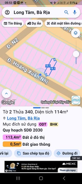 Đất mặt tiền đường Hoàng Xuân Nhi, phường Long Tâm, 114m² giá 3.19 tỷ - Cơ hội đầu tư hấp dẫn!