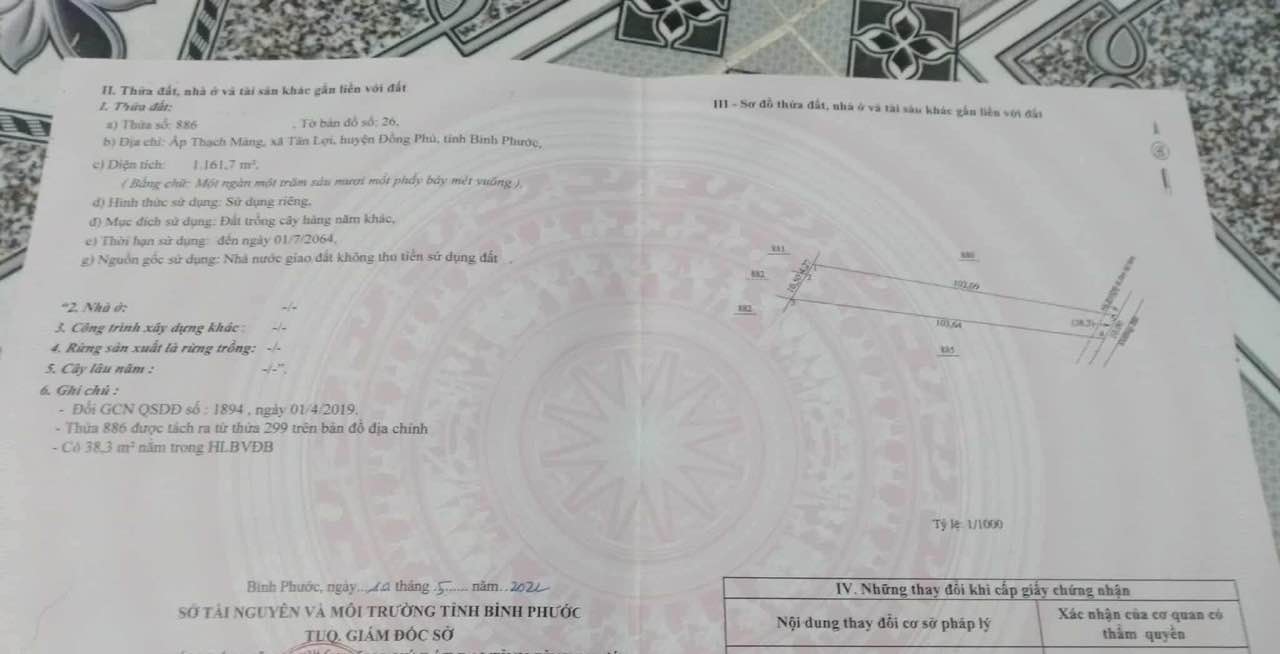 Đất nền 1.1 sào mặt tiền đường Thạch Màn, Tân Lợi giá chỉ 199 triệu - Cơ hội đầu tư hấp dẫn!