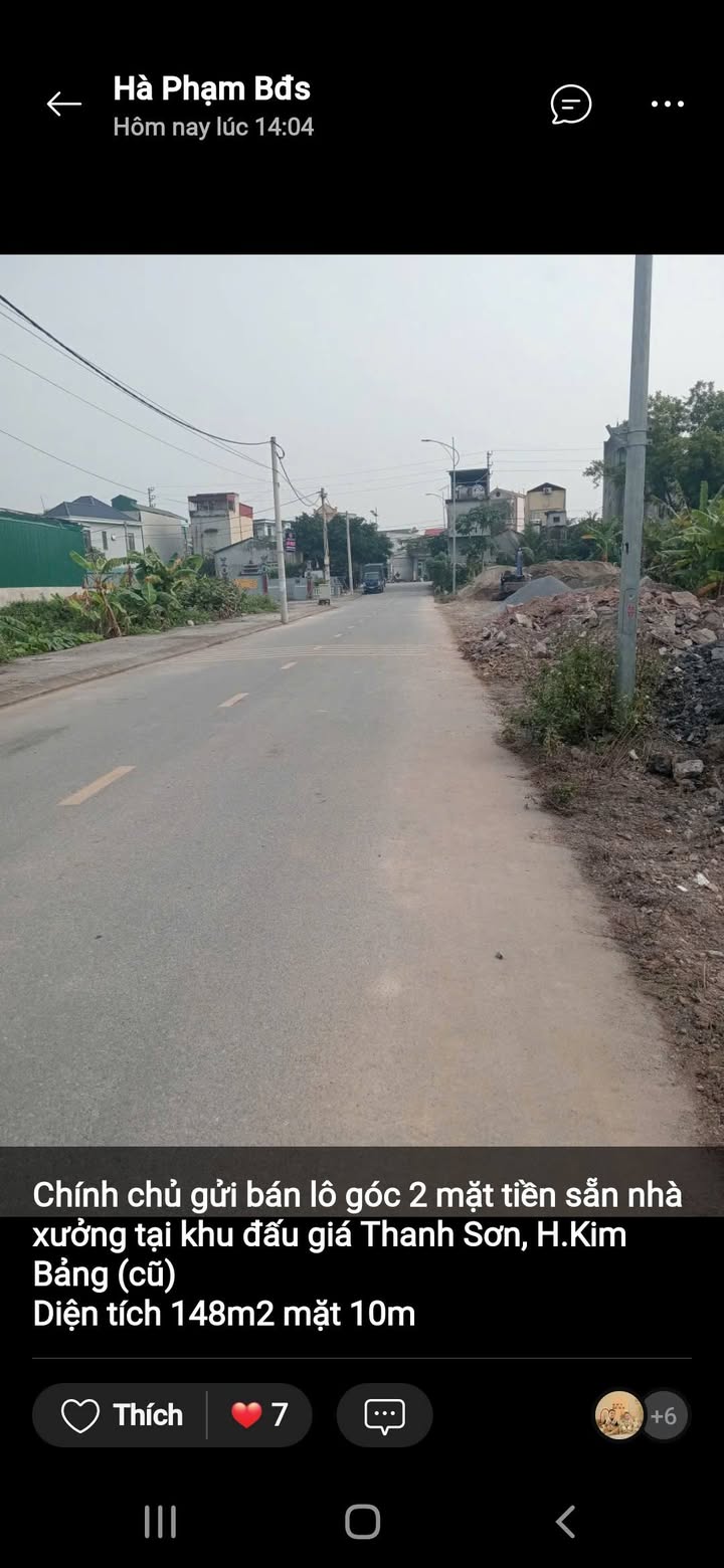Đất nền lô góc 2 mặt tiền tại Thanh Sơn Kim Bảng 148m² chỉ 3 tỷ - Vị trí kinh doanh sầm uất!