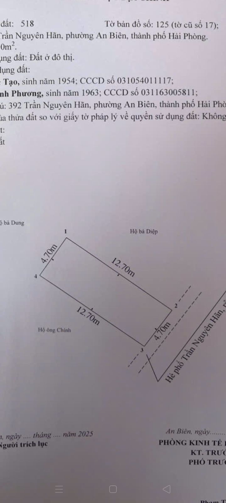 Đất mặt đường Trần Nguyên Hãn, quận Lê Chân, 60m² giá 11 tỷ - Vị trí đẹp kinh doanh!