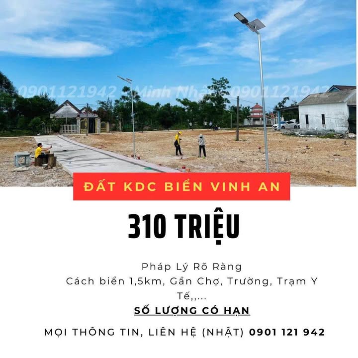 Đất KDC Biển Vinh An 112m² giá 310 triệu - Cách biển chỉ 5 phút!
