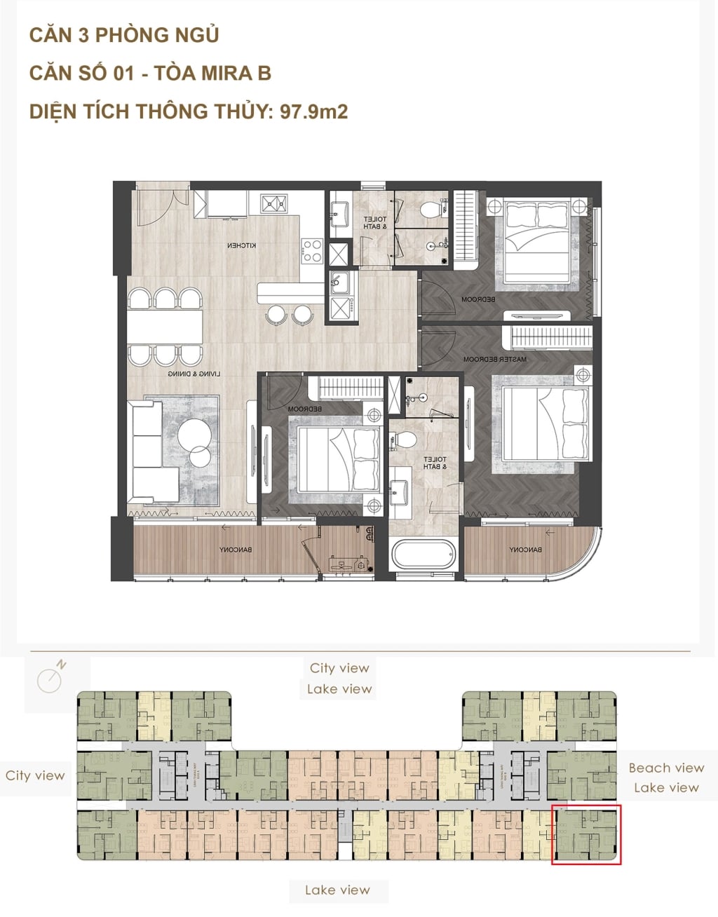 Căn hộ 3 phòng ngủ 113m² tại Mỹ An, Đà Nẵng - Bàn giao tiêu chuẩn 6 sao quốc tế!