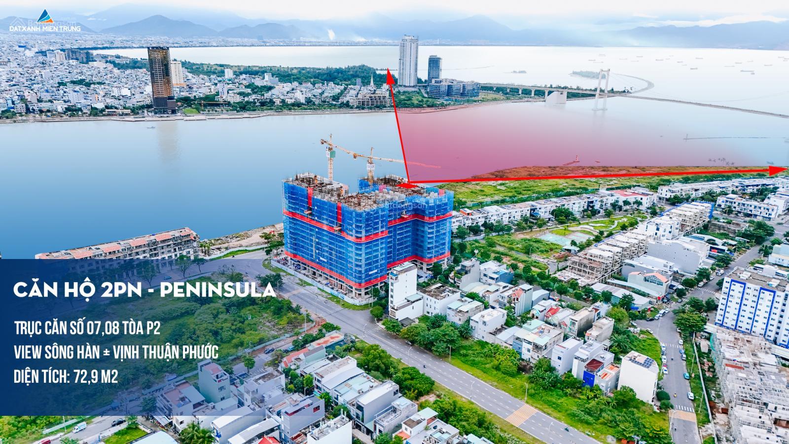 Căn hộ 2PN Peninsula Đà Nẵng 72.9m² giá 5.03 tỷ - Đầu tư sinh lời cao!