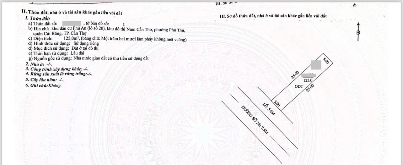 Đất nền đường Bùi Quang Trinh, Cần Thơ 250m² giá 5.8 tỷ - Hàng siêu rẻ không thể bỏ lỡ!