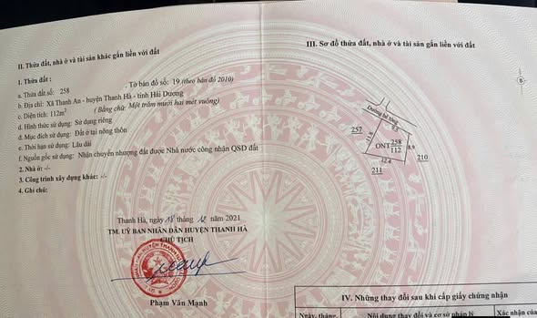 Đất thổ cư 112m² tại xã Thanh An, huyện Thanh Ba - Cơ hội đầu tư hấp dẫn!