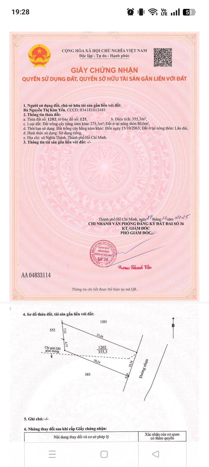 Đất thổ cư 385m² xã Nghĩa Thành - Giá 1 tỷ, sổ đỏ chính chủ!