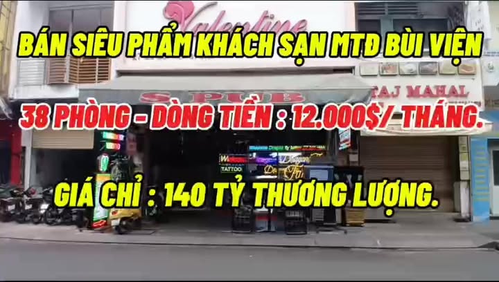 Khách sạn Bùi Viện, Quận 1 - Doanh thu 12.000 USD/tháng - Giá 140 tỷ